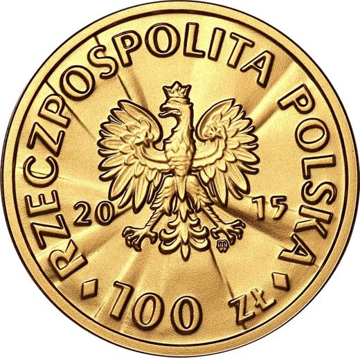 Anverso 100 eslotis 2015 MW "Józef Piłsudski" - valor de la moneda de oro - Polonia, República moderna