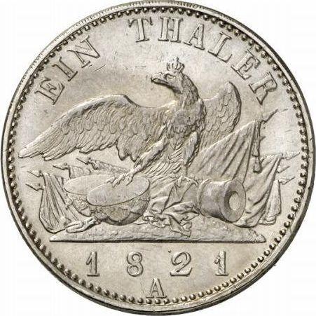 Реверс монеты - Талер 1821 года A - цена серебряной монеты - Пруссия, Фридрих Вильгельм III