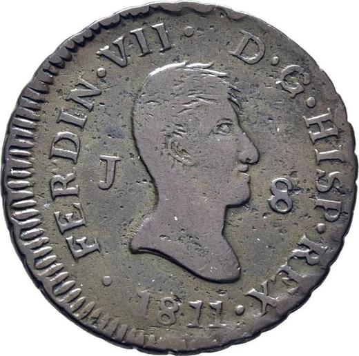 Anverso 8 maravedíes 1811 J - valor de la moneda  - España, Fernando VII