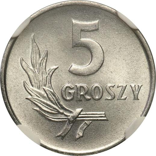 Rewers monety - 5 groszy 1972 MW - cena  monety - Polska, PRL