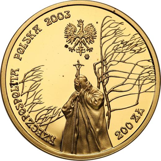 Anverso 200 eslotis 2003 MW ET "Juan Pablo II - 25 años de Pontificado" - valor de la moneda de oro - Polonia, República moderna