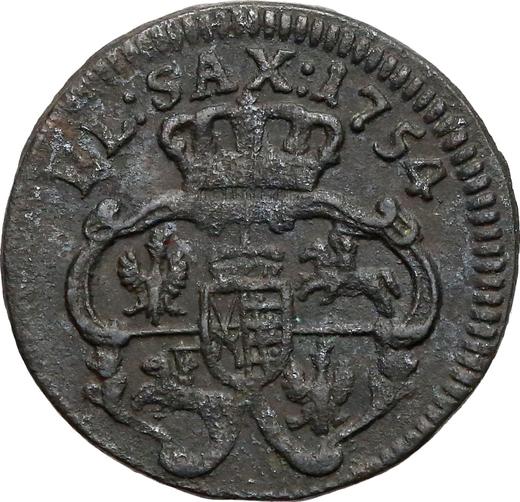 Reverso Szeląg 1754 "de corona" - valor de la moneda  - Polonia, Augusto III