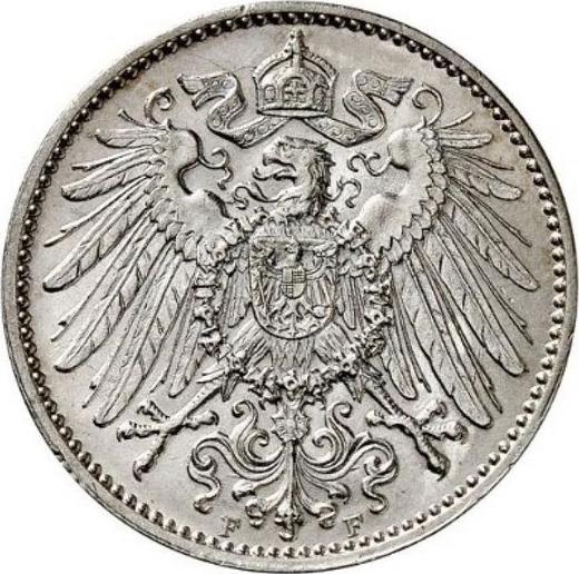 Rewers monety - 1 marka 1911 F "Typ 1891-1916" - cena srebrnej monety - Niemcy, Cesarstwo Niemieckie