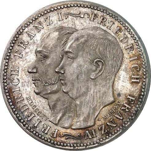 Anverso Pruebas 3 marcos 1915 A "Mecklemburgo-Schwerin" Centenario - valor de la moneda de plata - Alemania, Imperio alemán