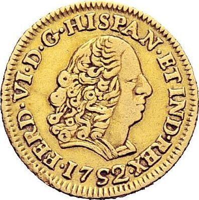 Аверс монеты - 1 эскудо 1752 года LM J - цена золотой монеты - Перу, Фердинанд VI