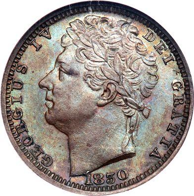 Аверс монеты - 1/2 фартинга 1830 года - цена  монеты - Великобритания, Георг IV