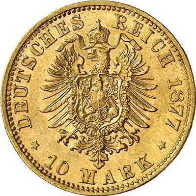 Reverso 10 marcos 1877 D "Bavaria" - valor de la moneda de oro - Alemania, Imperio alemán