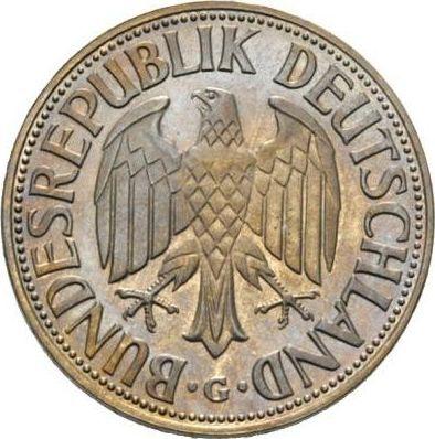 Реверс монеты - 1 марка 1963 года G - цена  монеты - Германия, ФРГ