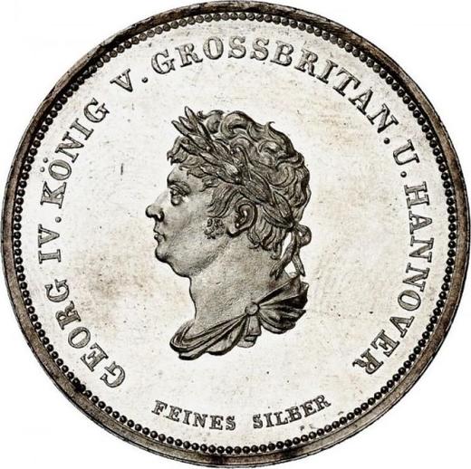 Аверс монеты - Талер 1830 года "Серебряные рудники Клаусталя" - цена серебряной монеты - Ганновер, Георг IV