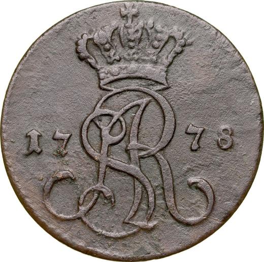 Аверс монеты - 1 грош 1778 года EB - цена  монеты - Польша, Станислав II Август