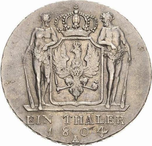 Rewers monety - Talar 1804 A - cena srebrnej monety - Prusy, Fryderyk Wilhelm III
