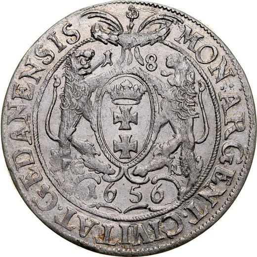 Rewers monety - Ort (18 groszy) 1656 GR "Gdańsk" - cena srebrnej monety - Polska, Jan II Kazimierz