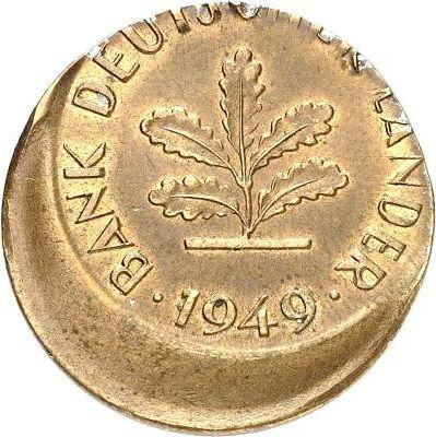 Reverse 10 Pfennig 1949 "Bank deutscher Länder" Off-center strike -  Coin Value - Germany, FRG
