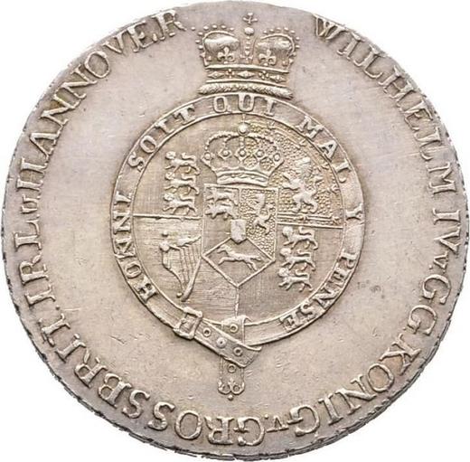 Anverso 2/3 táleros 1833 - valor de la moneda de plata - Hannover, Guillermo IV