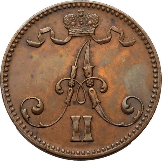 Аверс монеты - 5 пенни 1870 года - цена  монеты - Финляндия, Великое княжество