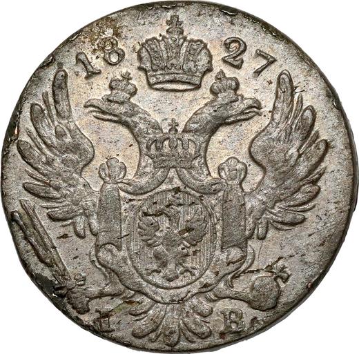 Anverso 10 groszy 1827 IB - valor de la moneda de plata - Polonia, Zarato de Polonia