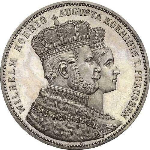 Аверс монеты - Талер 1861 года A "Коронация" - цена серебряной монеты - Пруссия, Вильгельм I