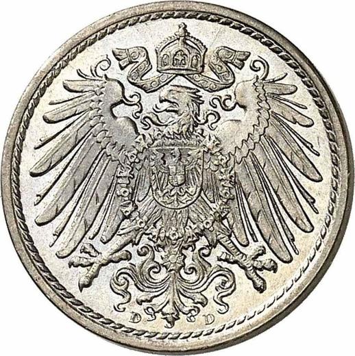 Reverso 5 Pfennige 1905 D "Tipo 1890-1915" - valor de la moneda  - Alemania, Imperio alemán