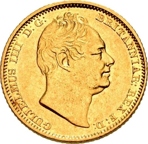 Аверс монеты - 1/2 соверена 1834 года "Малый тип (18 мм)" - цена золотой монеты - Великобритания, Вильгельм IV