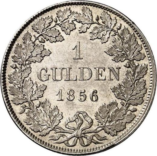 Реверс монеты - 1 гульден 1856 года - цена серебряной монеты - Гессен-Дармштадт, Людвиг III