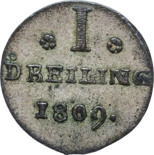 Реверс монеты - Дрейлинг (3 пфеннига) 1809 года H.S.K. - цена  монеты - Гамбург, Вольный город