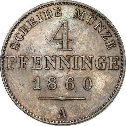 Реверс монеты - 4 пфеннига 1860 года A - цена  монеты - Пруссия, Фридрих Вильгельм IV