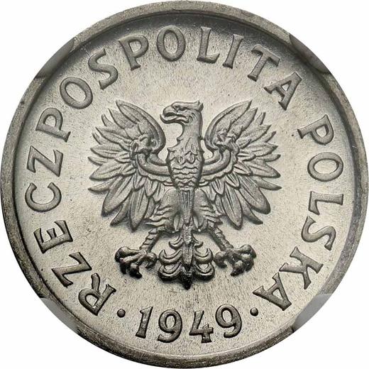 Аверс монеты - 10 грошей 1949 года Алюминий - цена  монеты - Польша, Народная Республика