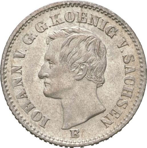 Аверс монеты - 2 новых гроша 1871 года B - цена серебряной монеты - Саксония-Альбертина, Иоганн