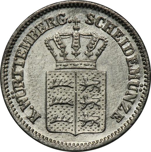Аверс монеты - 1 крейцер 1865 года - цена серебряной монеты - Вюртемберг, Карл I