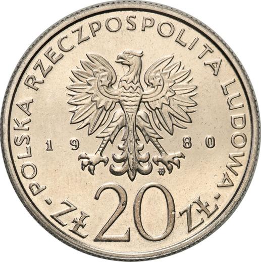 Аверс монеты - Пробные 20 злотых 1980 года MW "Баррикадные сражения" Никель - цена  монеты - Польша, Народная Республика