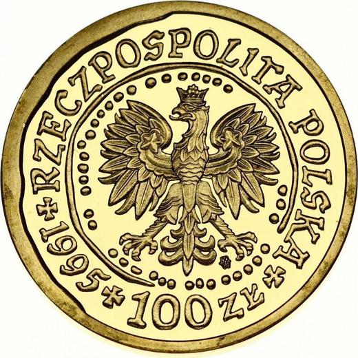 Аверс монеты - 100 злотых 1995 года MW NR "Орлан-белохвост" - цена золотой монеты - Польша, III Республика после деноминации
