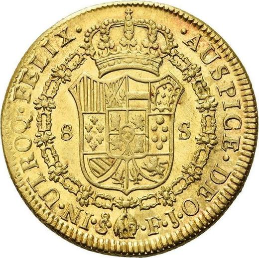 Rewers monety - 8 escudo 1814 So FJ - cena złotej monety - Chile, Ferdynand VI