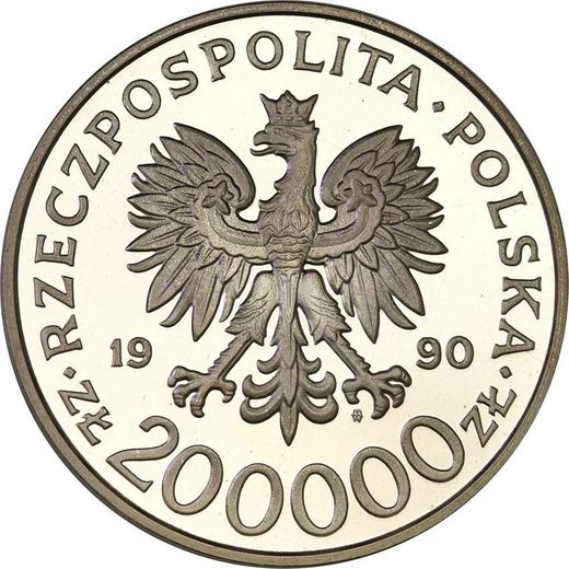 Awers monety - 200000 złotych 1990 "Stefan Rowecki 'Grot'" - cena srebrnej monety - Polska, III RP przed denominacją