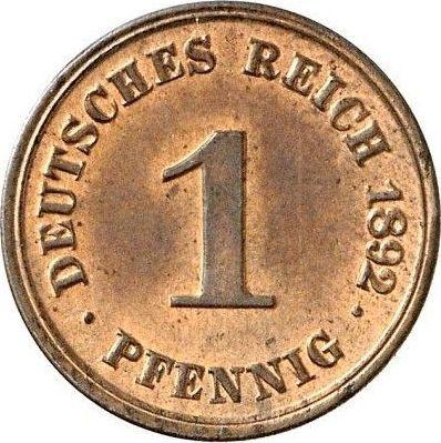 Anverso 1 Pfennig 1892 G "Tipo 1890-1916" - valor de la moneda  - Alemania, Imperio alemán