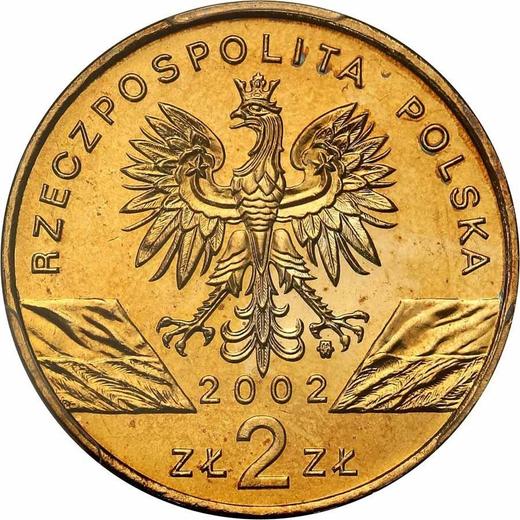 Avers 2 Zlote 2002 MW AN "Teichschildkröte" - Münze Wert - Polen, III Republik Polen nach Stückelung