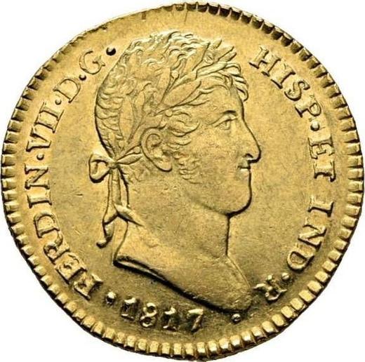 Anverso 2 escudos 1817 NG M - valor de la moneda de oro - Guatemala, Fernando VII