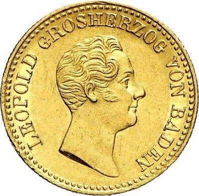 Аверс монеты - Дукат 1841 года - цена золотой монеты - Баден, Леопольд