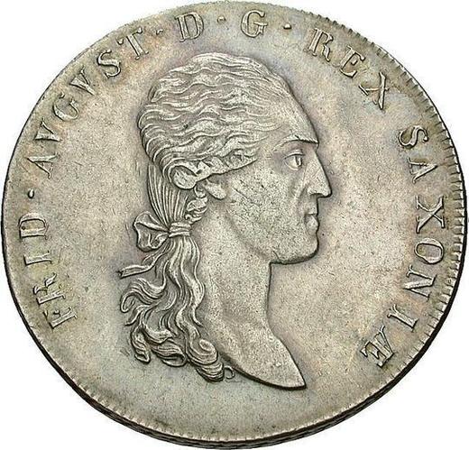 Anverso Tálero 1813 I.G.S. "Minero" - valor de la moneda de plata - Sajonia, Federico Augusto I