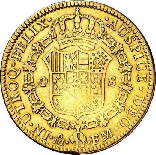 Реверс монеты - 4 эскудо 1788 года Mo FM - цена золотой монеты - Мексика, Карл III