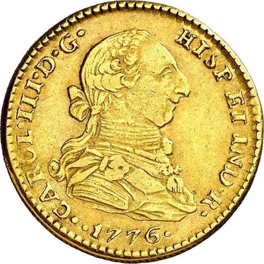 Awers monety - 2 escudo 1776 Mo FM - cena złotej monety - Meksyk, Karol III