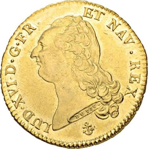 Аверс монеты - Двойной луидор 1786 года H Ля-Рошель - цена золотой монеты - Франция, Людовик XVI