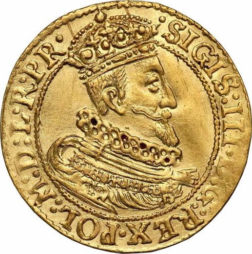 Аверс монеты - Дукат 1629 года SB "Гданьск" - цена золотой монеты - Польша, Сигизмунд III Ваза