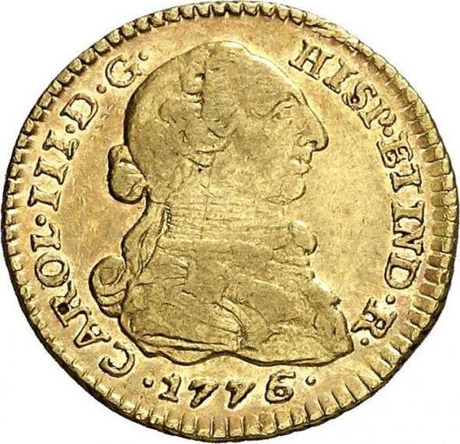 Awers monety - 1 escudo 1776 NR JJ - cena złotej monety - Kolumbia, Karol III