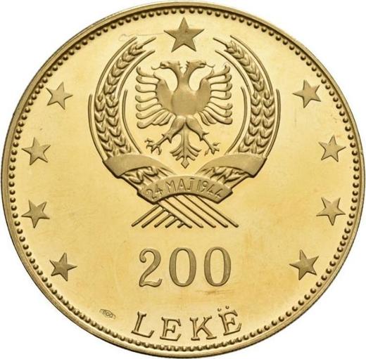 Реверс монеты - 200 леков 1968 года "Бутринти" - цена золотой монеты - Албания, Народная Республика