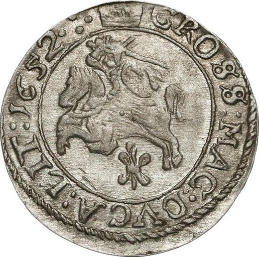 Rewers monety - 1 grosz 1652 "Litwa" - cena srebrnej monety - Polska, Jan II Kazimierz