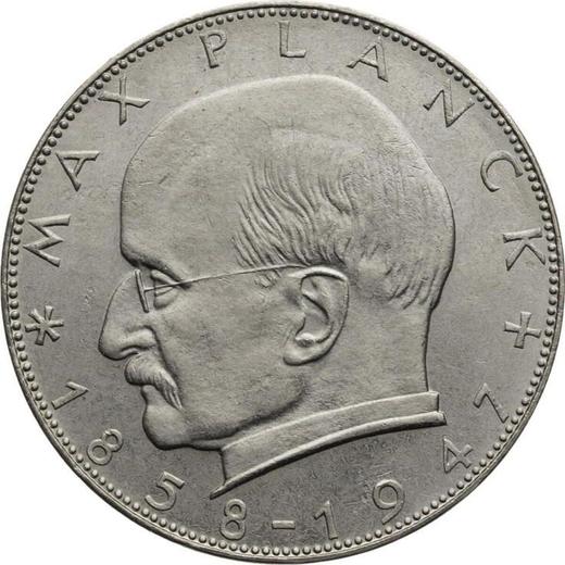 Anverso 2 marcos 1971 J "Max Planck" - valor de la moneda  - Alemania, RFA