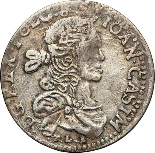 Anverso Ort (18 groszy) 1664 TLB "Lituania" Sin marco - valor de la moneda de plata - Polonia, Juan II Casimiro