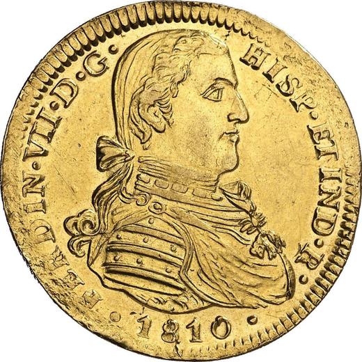 Аверс монеты - 4 эскудо 1810 года Mo HJ - цена золотой монеты - Мексика, Фердинанд VII