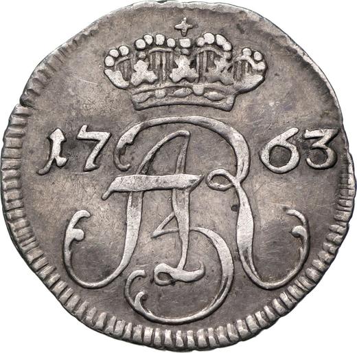 Аверс монеты - Шеляг 1763 года REOE "Гданьский" Чистое серебро - цена серебряной монеты - Польша, Август III