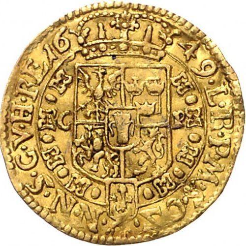 Реверс монеты - Дукат 1649 года GP "Портрет в короне" - цена золотой монеты - Польша, Ян II Казимир